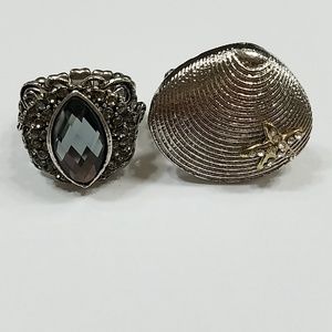 NWOT Silver adjustable rings!